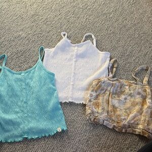 Stylish Kids Tank Tops - Blue, White, Floral